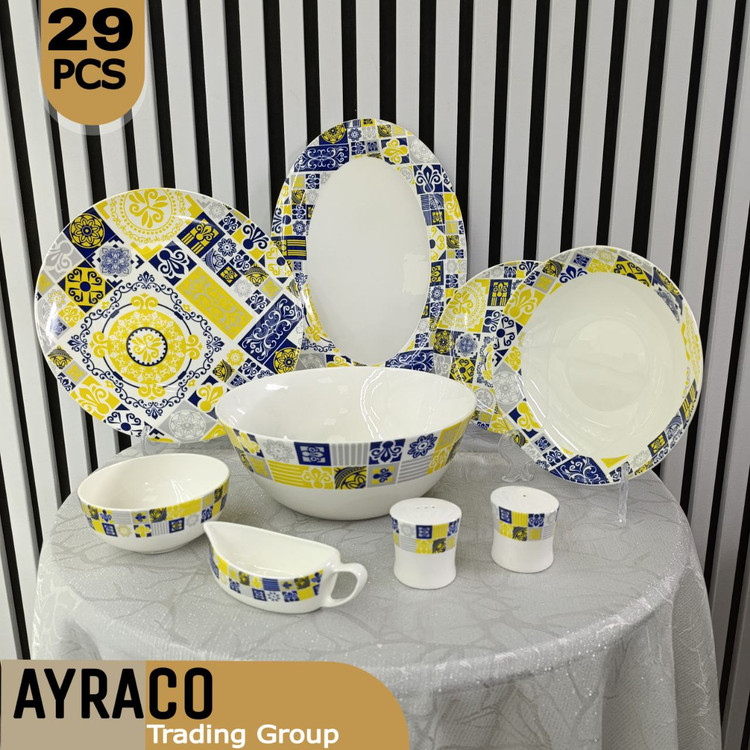 سرویس چینی 29 پارچه بنچاینا طرح 1 | سرویس غذاخوری شیک، لوکس و بادوام