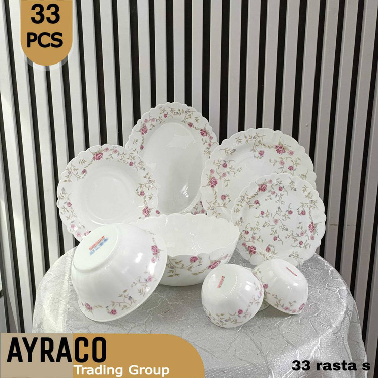 سرویس غذا خوری 33 پارچه رستا صورتی قالب پیچ