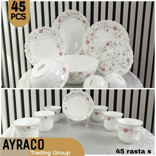 سرویس غذا خوری 45 پارچه رستا صورتی قالب پیچ | سرویس غذاخوری لوکس، مجلسی و بادوام