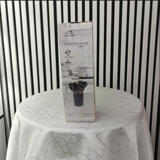 ست 12 پارچه کفگیر و ملاقه سیلیکونی طوسی