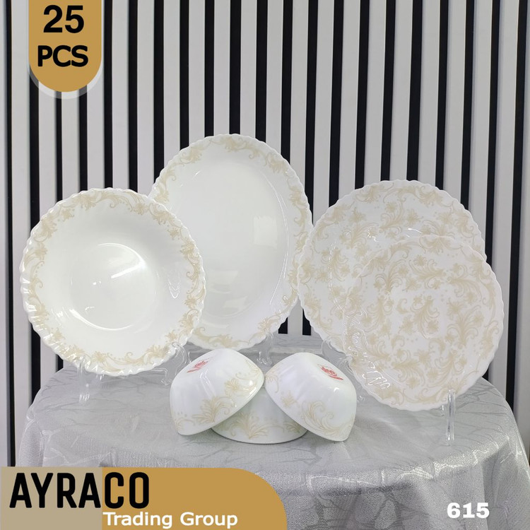 سرویس غذاخوری آرکوپال ۲۵ پارچه طرح 615 لوستر قالب پیچ